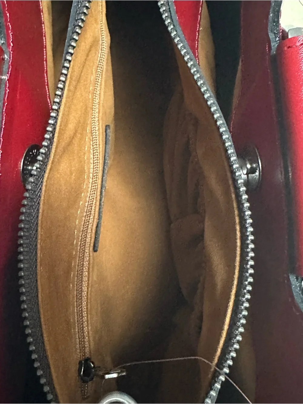 Patricia Nash Red Burnished Tooled Leather Top-Handle Satchel